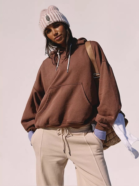 FP Movement by Free People Tops - Free People FP Movement Final Call Hoodie Sweatshirt Brown Medium